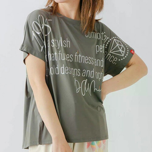 バックフレアヘムTシャツ フィットネス 半袖 ウィメンズ 1634-1467-KHA