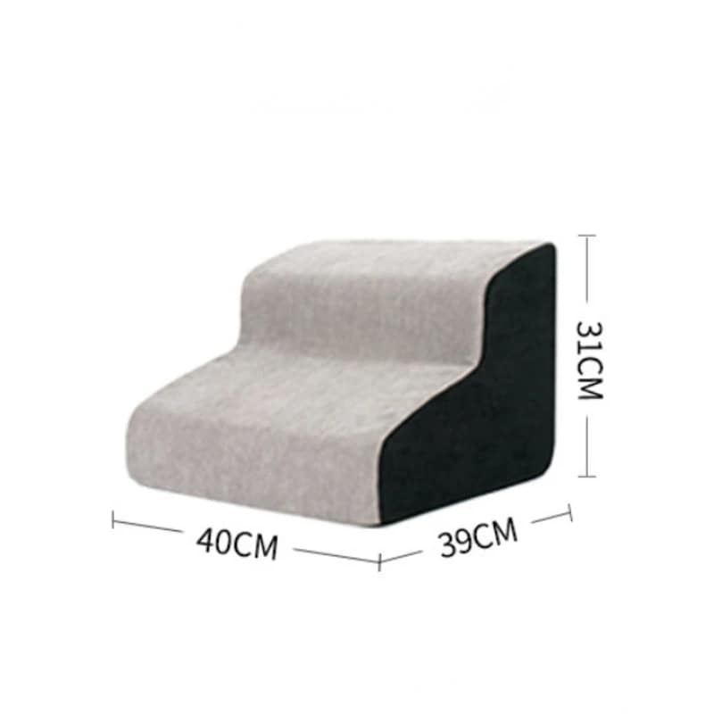 ペット用フォームベッド,2/3/4ステップ,犬と猫用のはしご,滑り止め Grey 2 steps