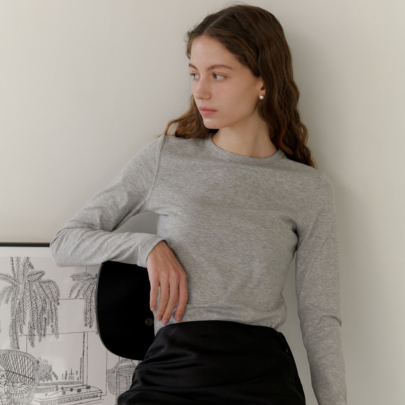BASIC SLIM T-SHIRT_GRAY