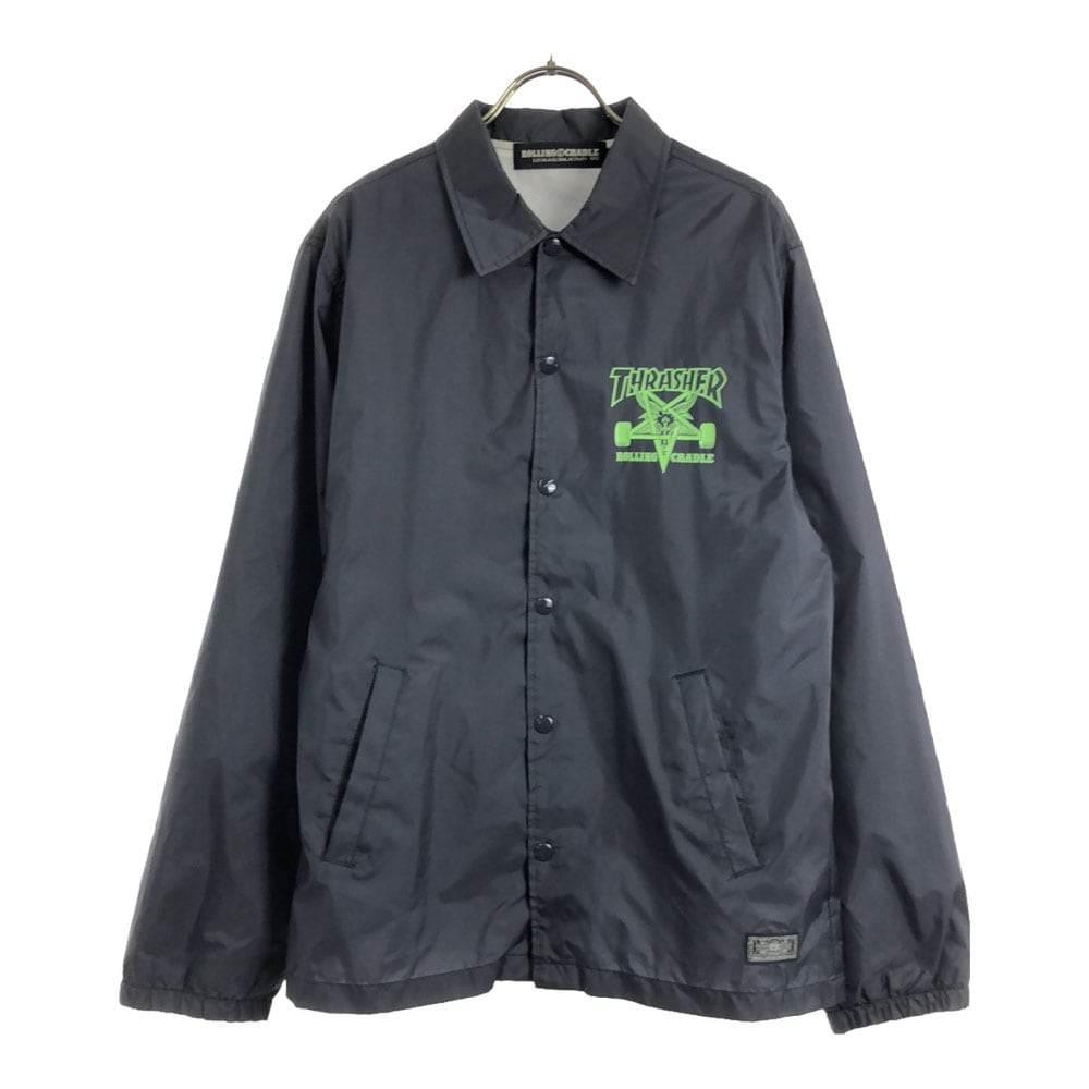 ローリングクレイドル スラッシャー コラボ バックプリント コーチジャケット S ネイビー ROLLING CRADLE THRASHER メンズ