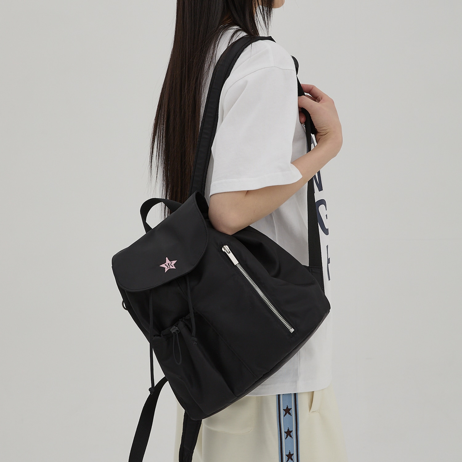 Nylon Star Mini Backpack BLACK