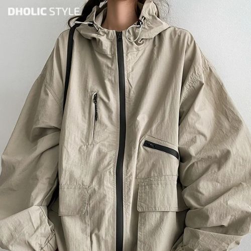 [メガ割りSALE]マルチポケットダブルジップボクシーフードジャンパー・p682865