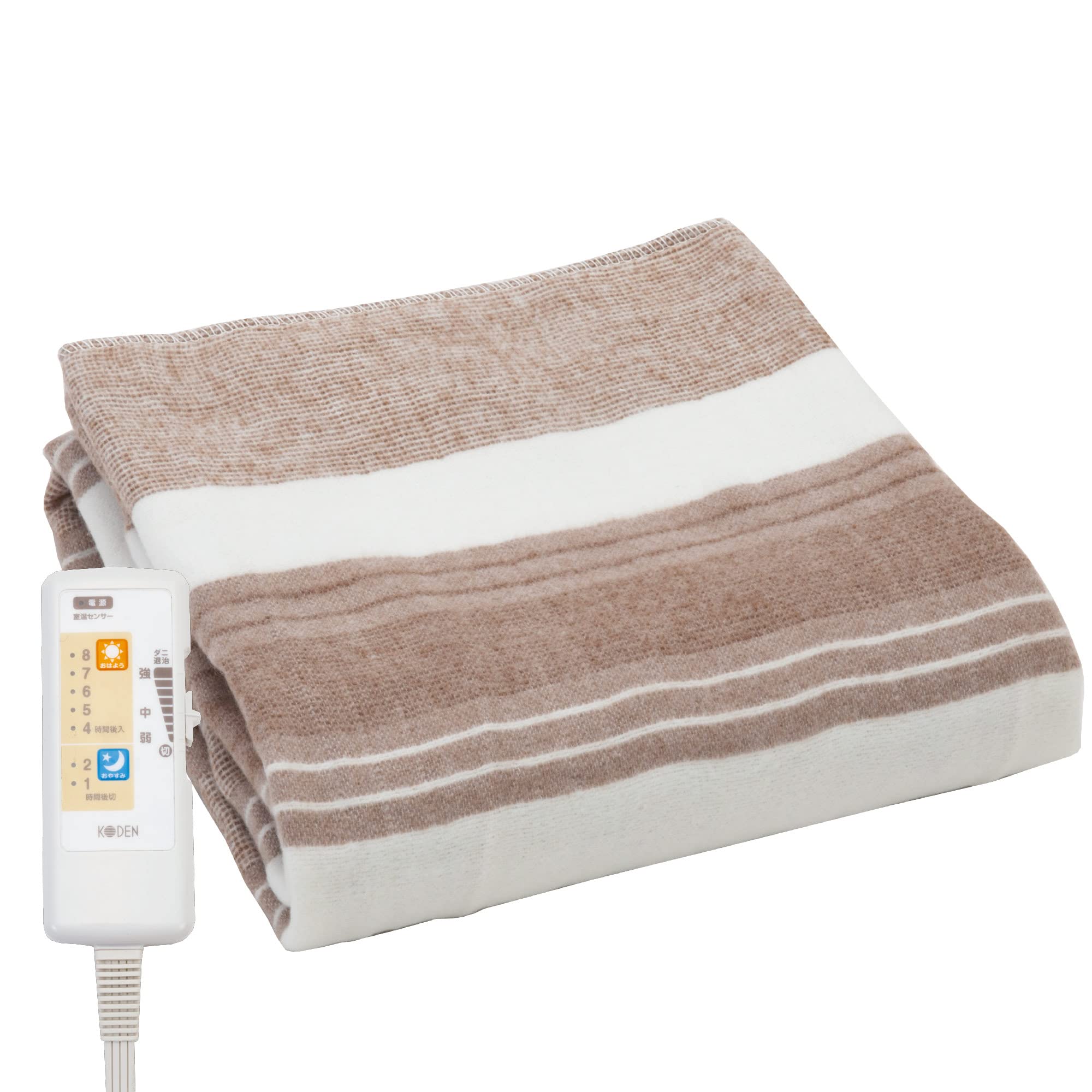 広電(KODEN) 電気毛布 敷き 130×80cm ブラウン 洗える 抗菌防臭 おやすみおはようタイマー 室温センサー 12hOFF スライド温度調節 ダニ退治 CWS403B-BG