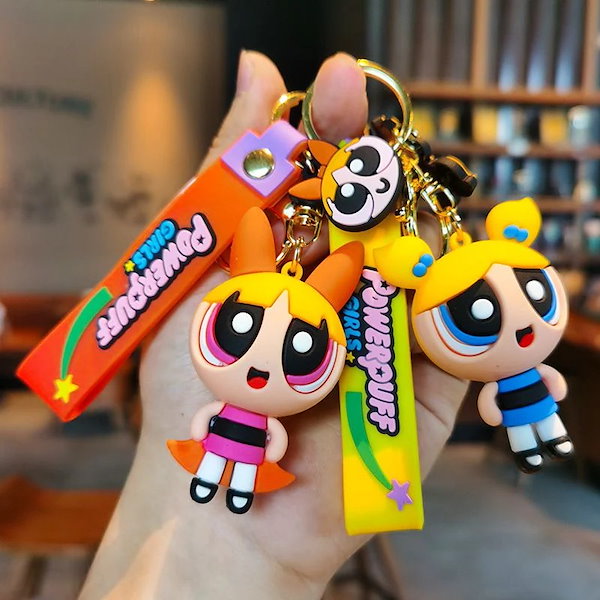 パワーパフガールズ マスコット キーホルダー 4種セット The Powerpuff Girls アニメ キャラクター グッズ ストラップ