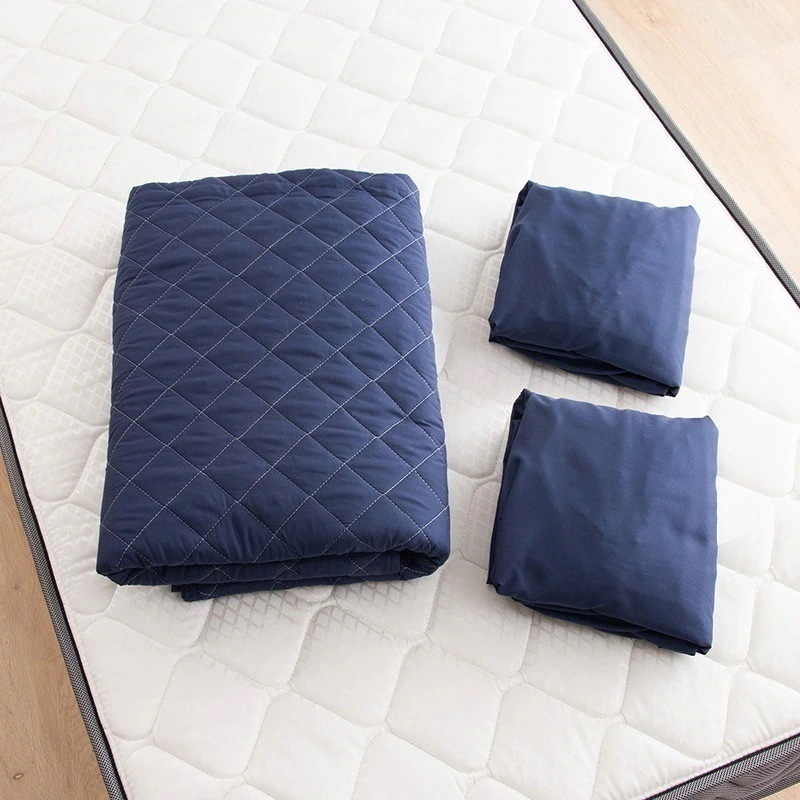 ウォッシャブル3点セット ポリエステル100% BOXシーツx2P&ベッドパッドx1P Qサイズ