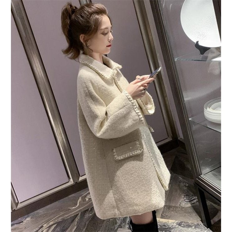 コートレディースロングコートラシャステンカラーコートウールコート洋服アウターオーバー30%までに制限