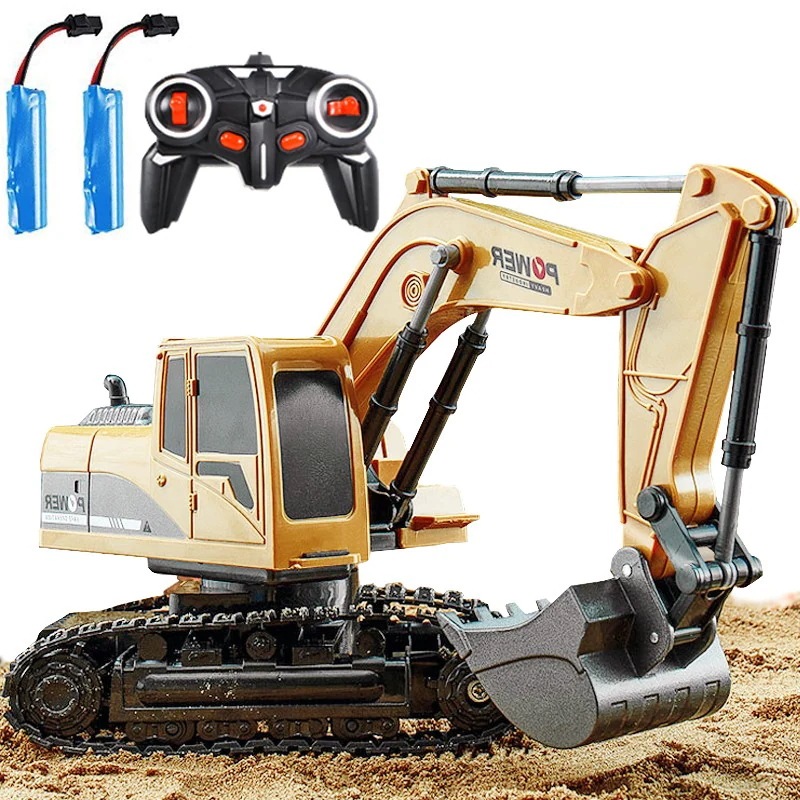 合金リモコンショベル子供用玩具ボーイッシュショベル電動リモコンカー14歳以上の誕生日プレゼント