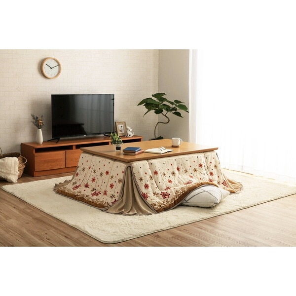 1170280144621 こたつ布団 おしゃれ 大判 省スペース 長方形 ノルディック柄 電気代節約 ふわふわ なめらか アイボリー 約 190×250cm メーカー直送