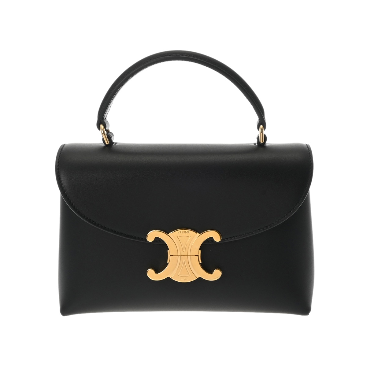 ティーン ニノバッグ 2WAYショルダー ブラック 118113 - レディース シャイニーカーフスキン ハンドバッグ 新同 中古 銀蔵