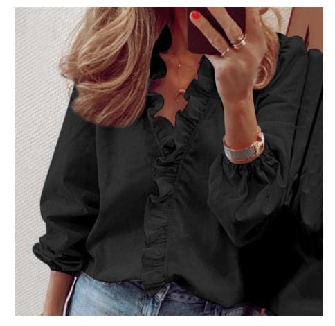 春と夏のヨーロッパとアメリカの新しい長いロータスリーフシャツの女性用シャツ