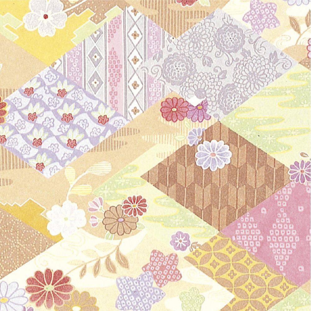 （まとめ買い）ササガワ 包装紙 和風柄 菊がさね 半才判 50枚入 49-1705 [x3]