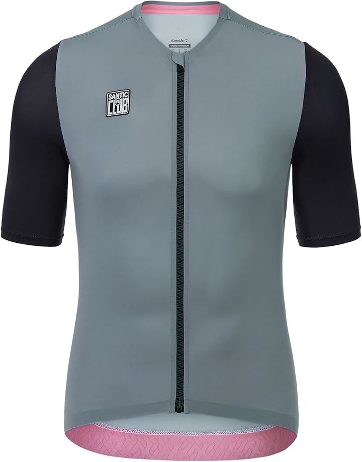 メンズ サイクルジャージ 半袖 春夏 薄手 サイクリングウエア 後ろポケット 自転車 ロードバイク 通気 速乾(グレー, XL)