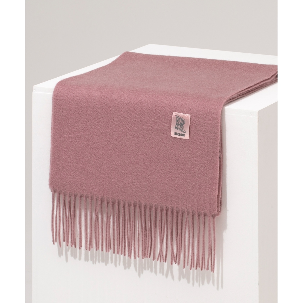 リクロウ RC ランド 100% カシミアマフラーアッシュピンク