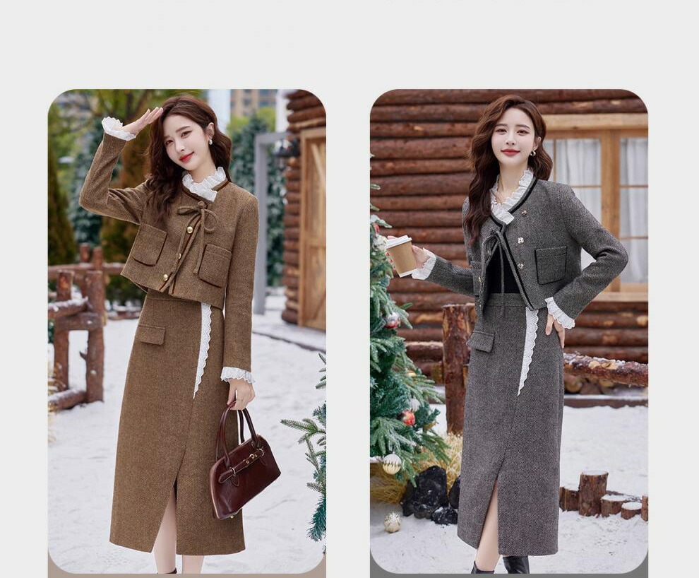 最終値下げスーツ レディース セレモニースーツ 入学式 ママスーツ 卒業式 ツイードスーツ 母 卒園式 入園式 フォーマルスーツ ワンピース セットアップ 大きいサイズ ノーカラージャケット&ロングス