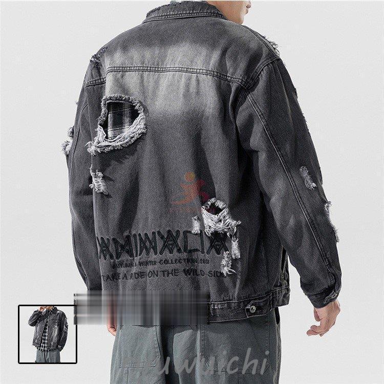 デニムジャケット メンズ Gジャン ダメージ加工 ジージャン ジャケット ビッグシルエット ゆったり 大きいサイズ オーバーサイズ 春
