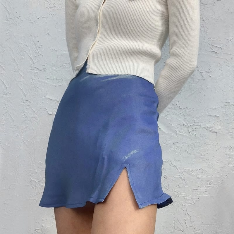 サテンミニスカート 女性用サテンスカート 今年の新作から定番まで！ 安全な下着 スプリット 大特価