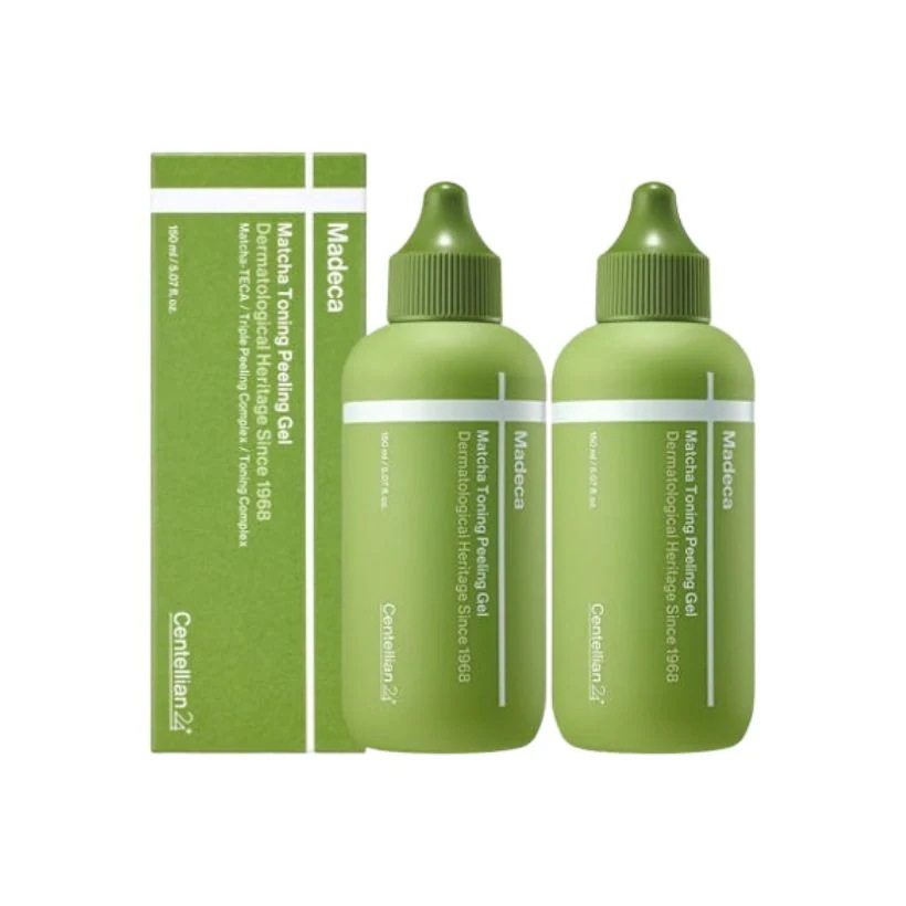 (1+1)抹茶トーニングピーリングジェル150ml (+マデカリアルグリーンポアマスク2枚+デュアル毛穴ブラシ贈呈）