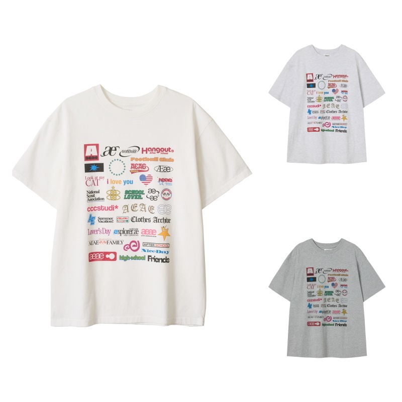【aeae】 STICKER T-SHIRTS : 3COLORS