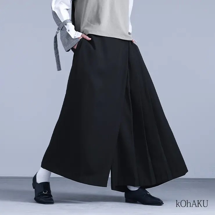 kOhAKUカシュクール風アシメプリーツパンツ