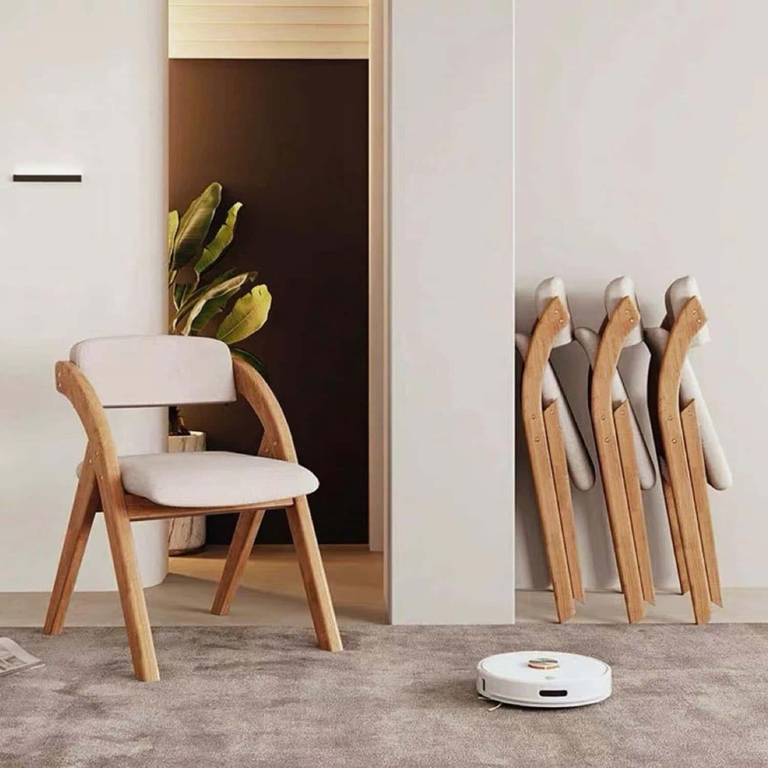 折りたたみダイニングチェア 軽量 椅子 クッション付き コンパクト 省スペース リビング アウトドア 家庭用 在宅勤務 オフィス 北欧