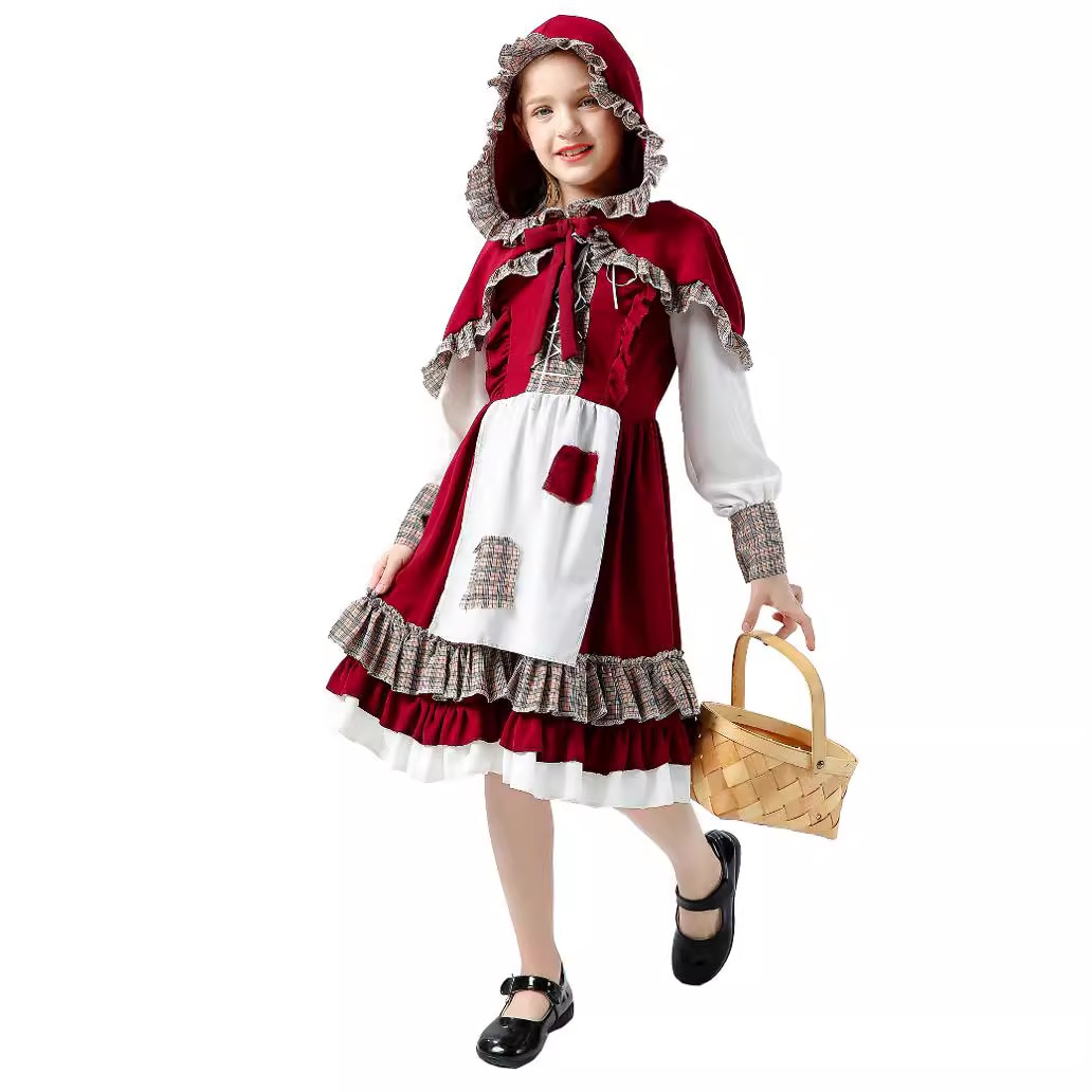 子供女ハロウィンコスプレ赤ずきん演出服プリンセススカートコスプレワンピーススーツ女装