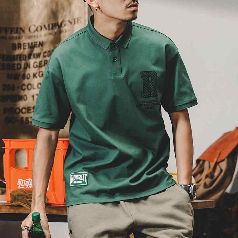 ポロシャツ 夏 綿 Tシャツ メンズ 半袖 アメリカン カジュアル 大きいサイズ 五分袖 トップス 都会的 バッジ コットン 黒 白 ダークグリーン 5,731円