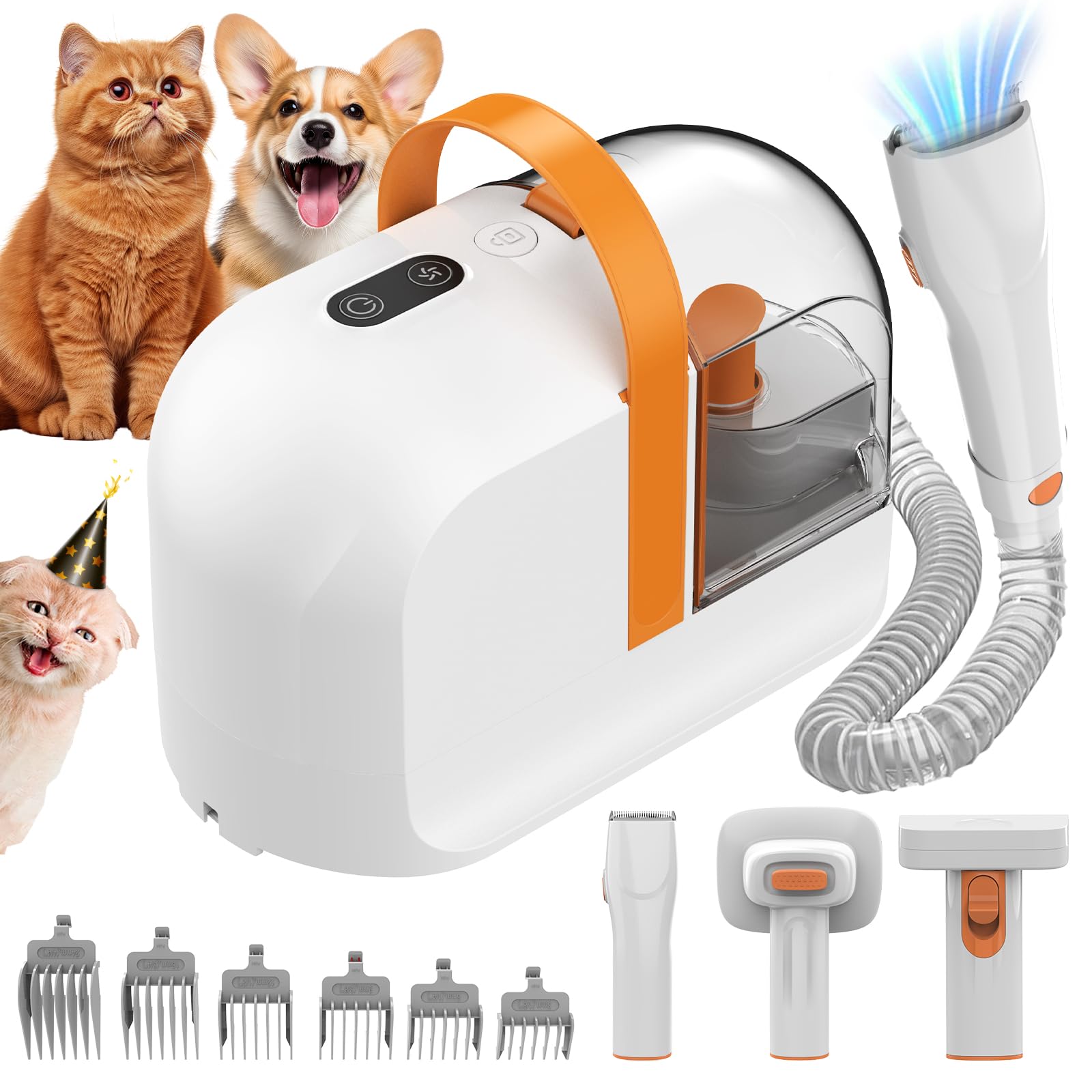 犬用バリカン AIRROBO ペット用バリカンセット グルーミング掃除機 12000Pa 超強力吸引 3段階調整 多機能ペットグルーミングキット 犬 猫美容器 猫 抜け毛を自動吸引 犬用電動バリカン