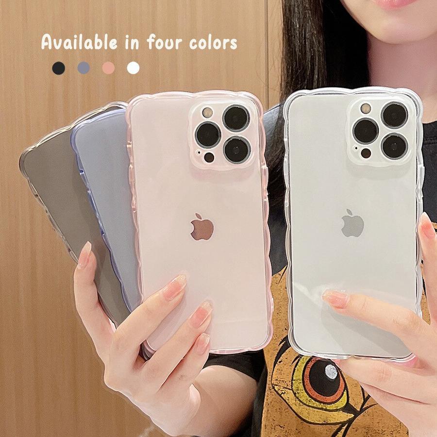 透明色/ビッグウェーブ iphone11/12/13/14/15promax/Apple 12ケータイケース 落下防止/XS/ソフト/8p/無地 透明クリア スマホケース 福袋
