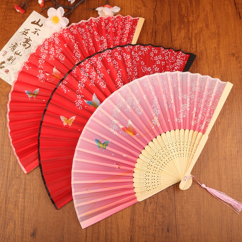 【1点ご購入 で10点プレゼントいたします】中扇携帯扇子踊り道具学生折り畳み小竹扇子