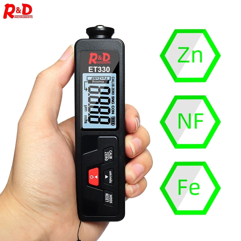 楽天ランキング1位】 zn車の塗装厚さ計車の特許厚さ計0-1500um et330 d