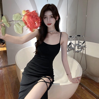 ワンピース デート ワンピドレス ロング ロング丈 スリム タイト 細身 スリット かわいい 大人可愛い きれいめ シンプル カジュアル 大人 上品 おしゃれ お洒落 主役級 存在感 夏 10代