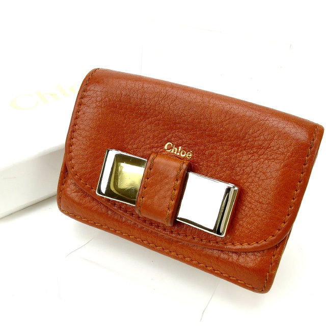 カードケース リボン ブラウン 中古