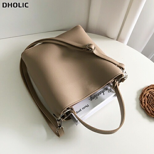 レザー調ショルダーバッグトートバッグ2WAYストラップセット(バックルあり)・1950968