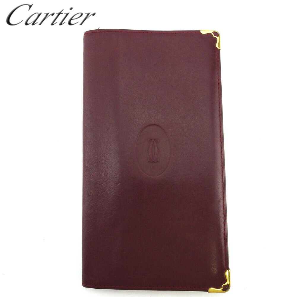 長札入れ 札入れ マストライン レディース メンズ ボルドー ゴールド 中古