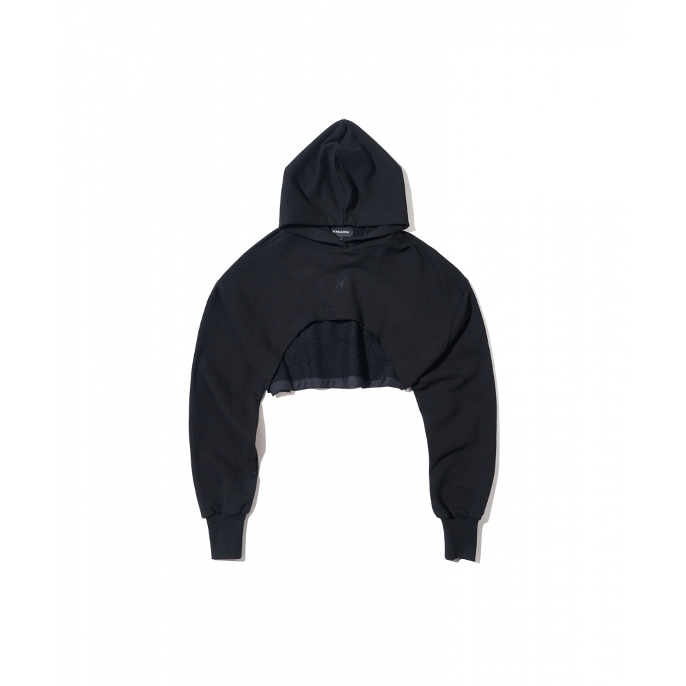 WOOALONG シグネチャー ボレロ パーカー - ブラック