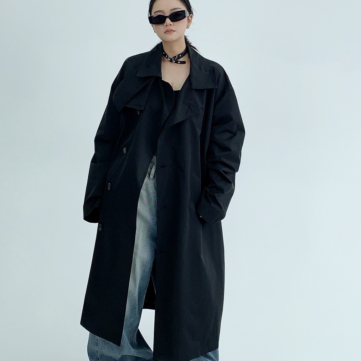 アウター コート ロングコート 長袖 襟付き ハイネック 2way 前開き ボタン ポケット ロング丈 かわいい 大人可愛い きれいめ シンプル 上品 おしゃれ かっこいい カジュアル こなれ感