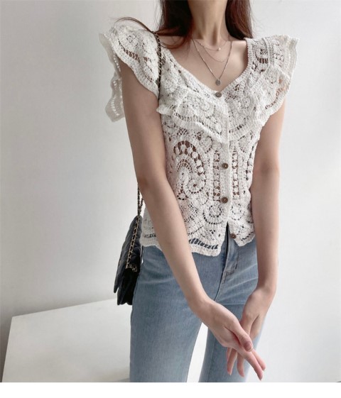 トップス 袖なし ノースリーブ ベスト 袖フリル かわいい シンプル カジュアル レディース大きいサイズ レディース きれいめ 半袖 七分袖 五分袖 無地 冬春 cut and sewn