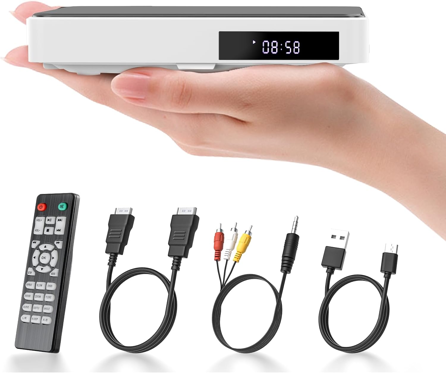 ミニDVDプレーヤー 携帯式DVDプレーヤー リージョンフリー CPRM対応 テレビやプロジェクターなどに接続して再生可能