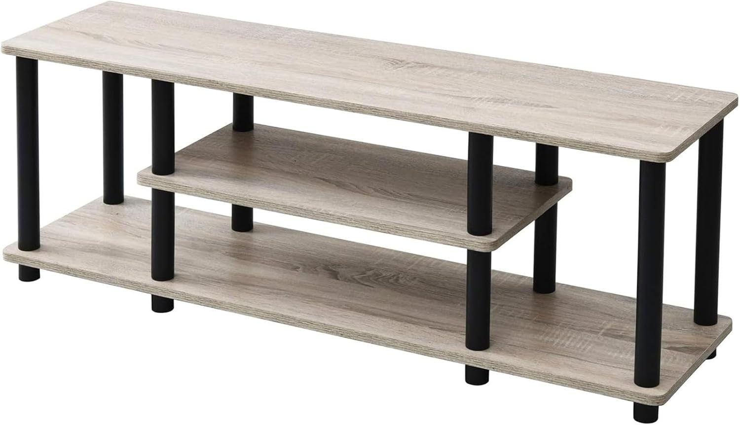 山善(YAMAZEN) テレビ台 43型対応 幅111.5×奥行29.5×高さ41.5cm A4対応 かんたん組立 工具不要 収納棚 オーク/ブラック YWTV-1130(OAK3/BK)