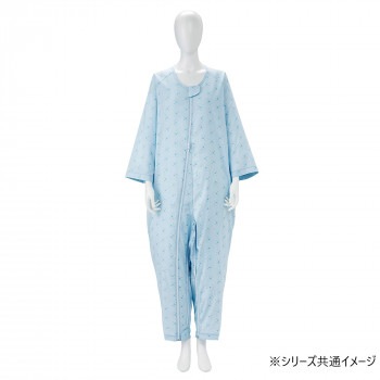 ソフトケアねまき両開きファスナースリーシーズン Lサイズ ブルー106384