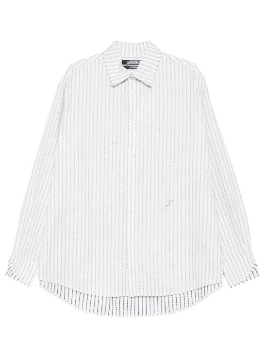 JACQUEMUS Men Short Shirts SHM00572AW00779 1LX LOGO STRIPES