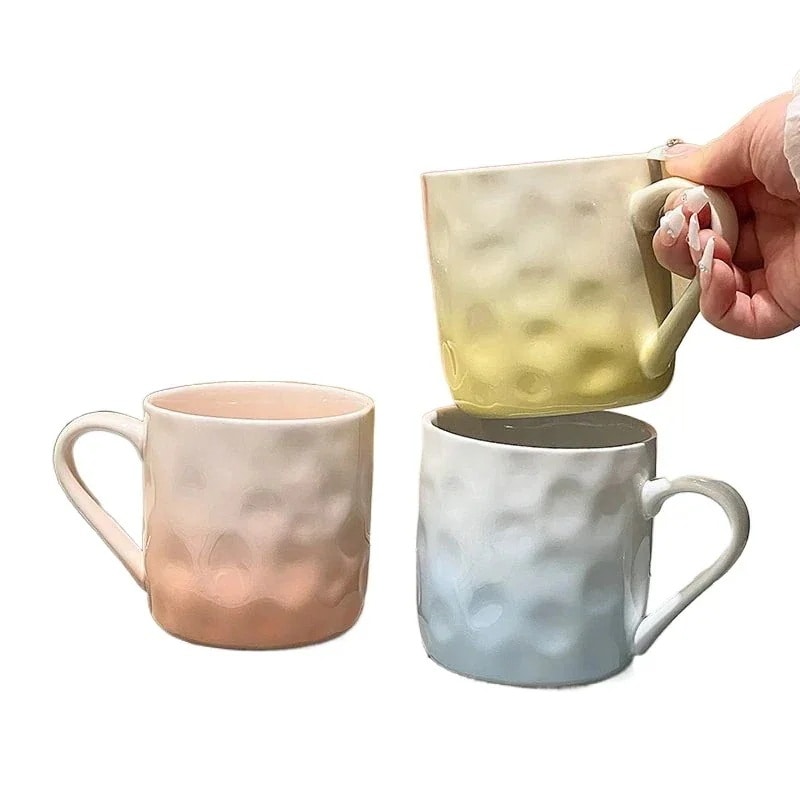 【裕福になる】焼き物 グラデーション デザインセンス カップル マグカップ レディース 家庭用 水を飲み コップ
