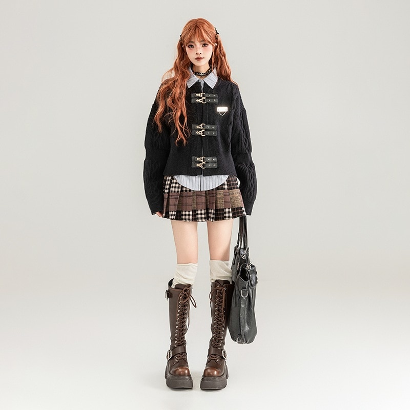 レトロチェック柄スカート Jk プリーツスカート 2024 夏 涼しい ハイウエスト スリム Aライン ショートスカート