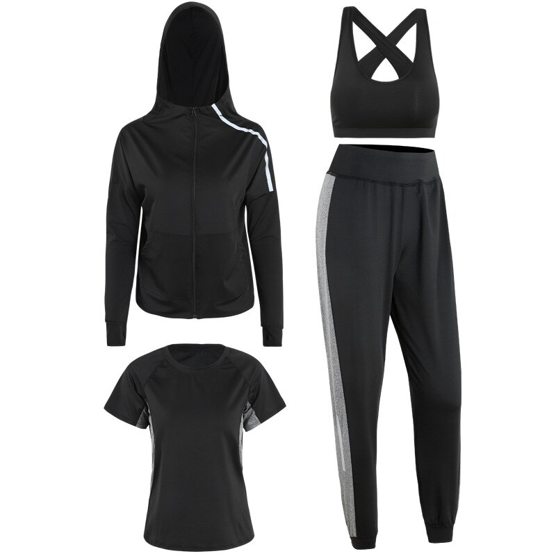 4点set スポーツウェア レディース 上下 トレーニングウェア ランニングウェア ヨガウェア