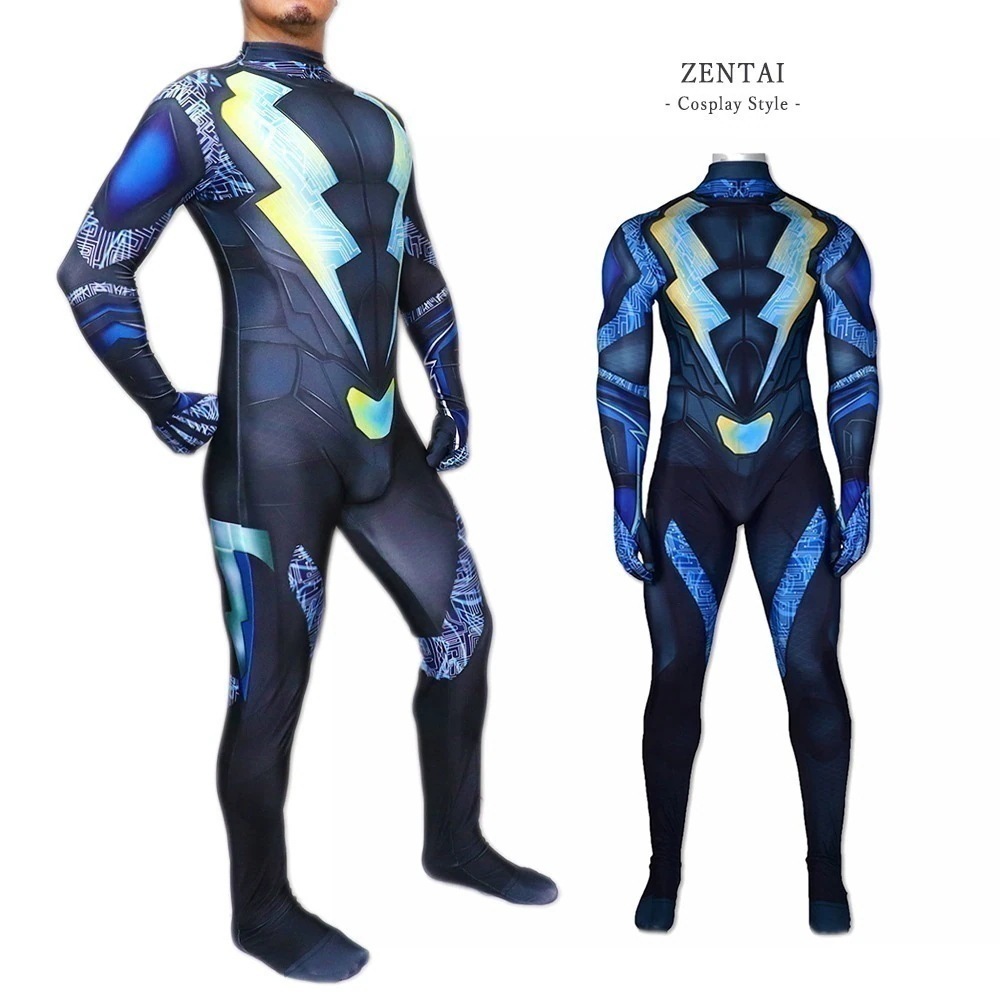 アメコミヒーロー風デザインの全身タイツ 伸びの良い素材でしっかりフィット