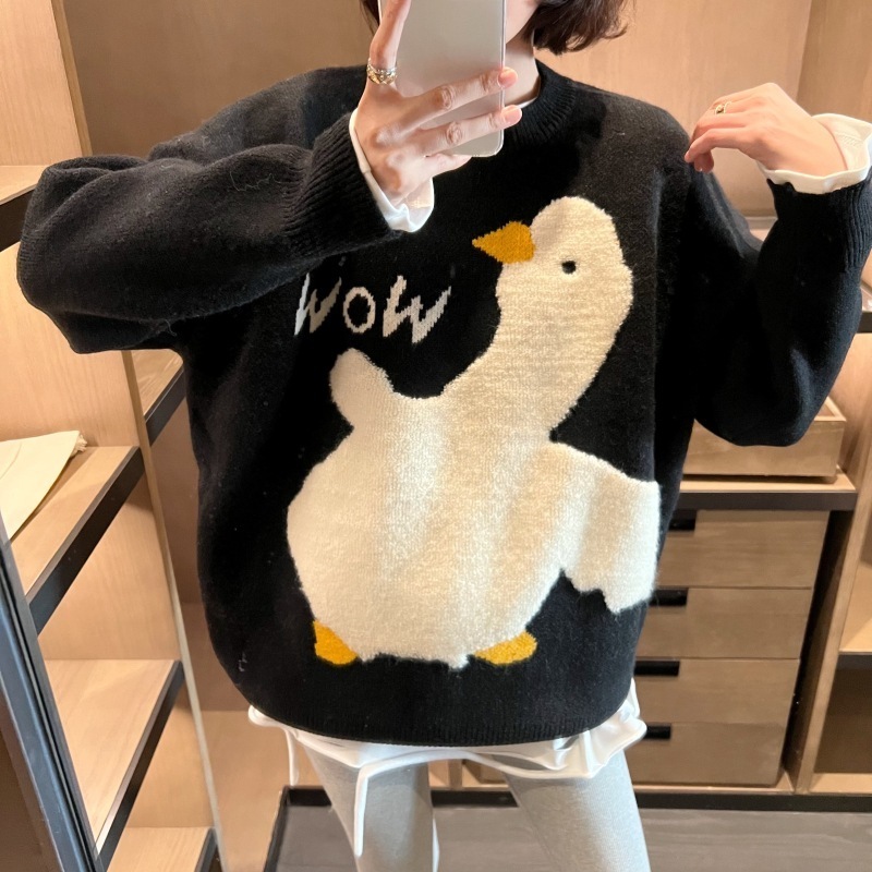 トップス ニット セーター レディース 秋冬 カジュアル ゆったり 長袖 ショート ショート丈 ゆったり 長袖 ドロップショルダー ラウンドネック クルーネック 襟なし ノーカラー BIGシルエット