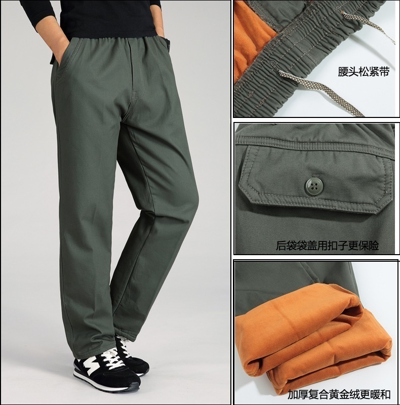 ベルベット肥厚耐摩耗性メンズオーバーオール男性用のゆったりとした大きいサイズのカジュアルパンツストレート