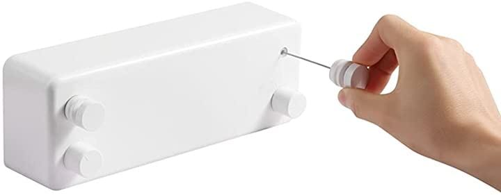 室内物干し 耐荷重30kg 壁掛け 物干しワイヤー ダブルロープ 全長4.2M 自由伸縮可能 スローリカバリー 隠し物干し用ロープ( ホワイト, ダブルワイヤー （耐荷重30KG ）)