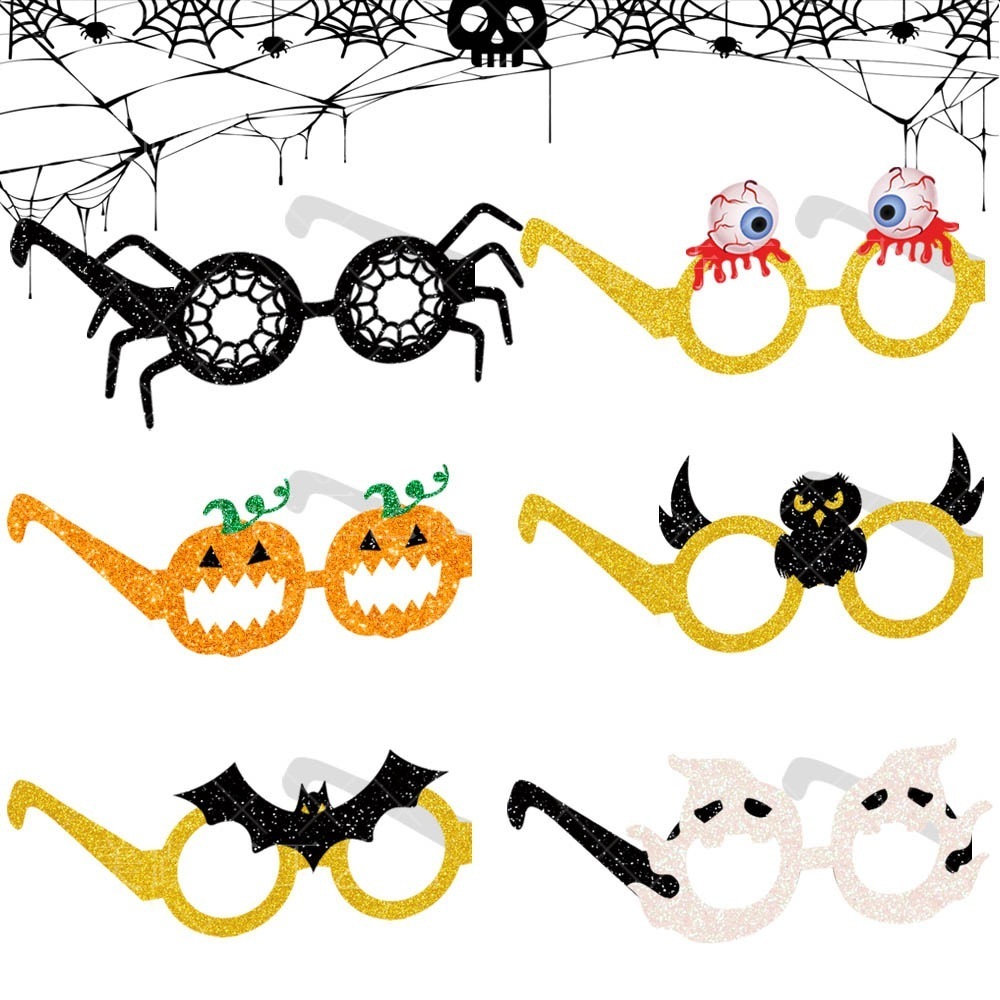 新しいスタイルのハロウィンメガネデコレーション面白い子供用ゴーストフェスティバルパーティーホラーパンプキンゴースト目玉クモメガネフレーム