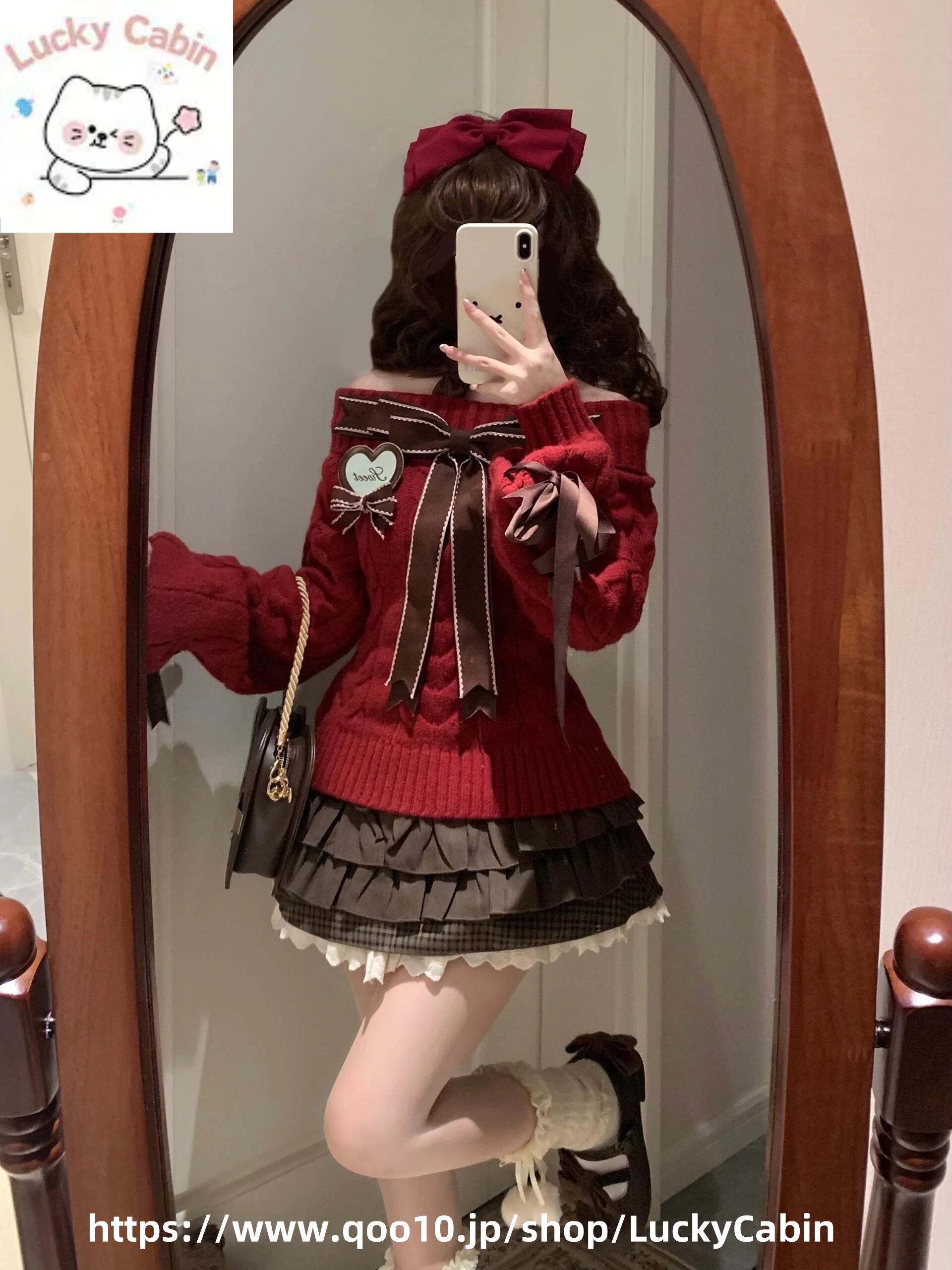 【 3天内迅速な出荷 】サンタコス クリスマス レッド ワンラインカラー 蝶ネクタイ ニットセーター ケーキスカート スーツ脚魅せミニスカート